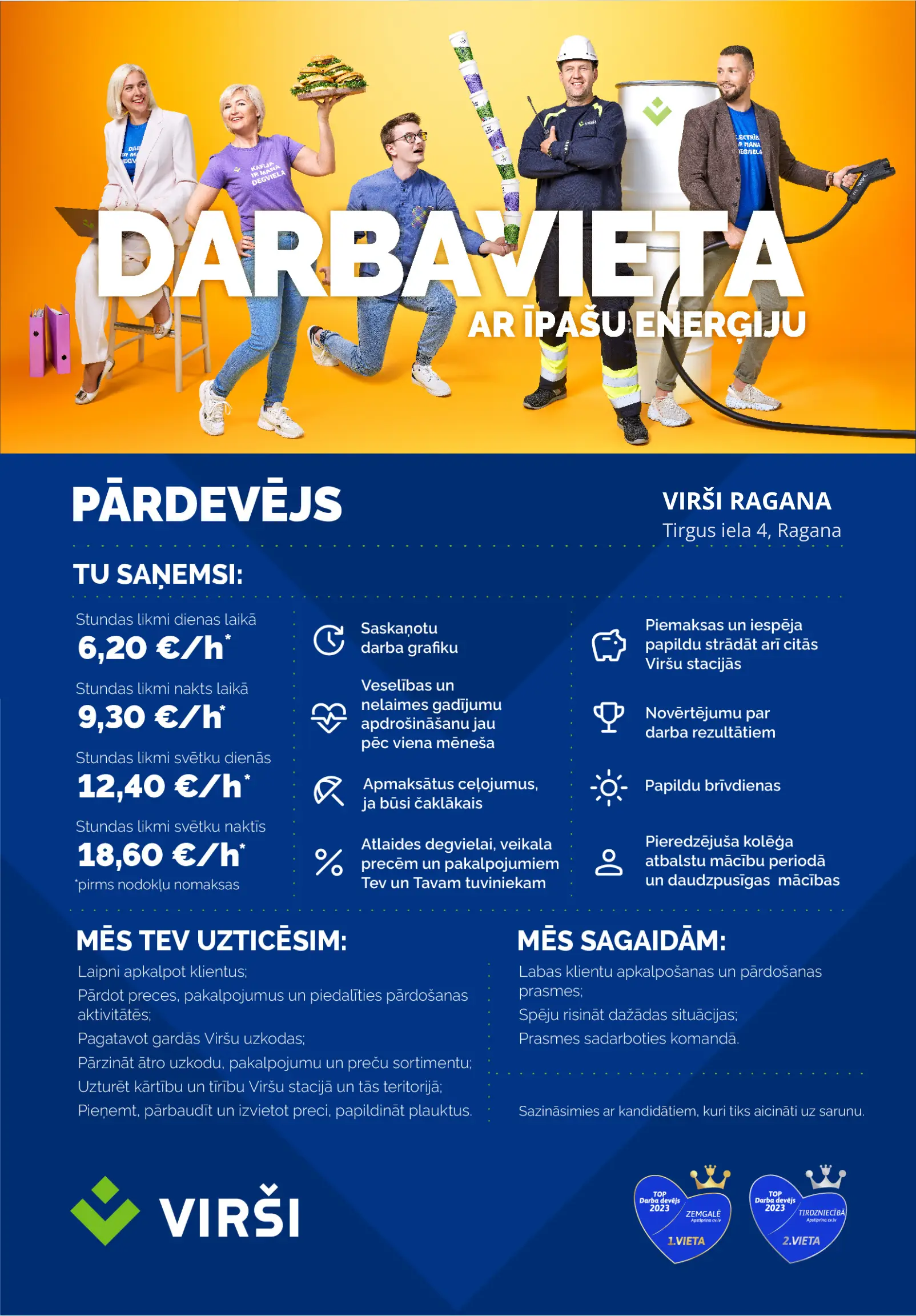 Virsi pardeveja darba vakance